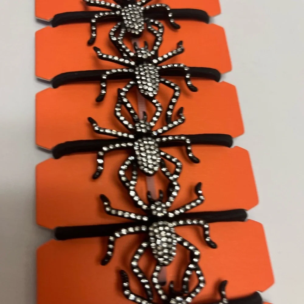 NWT ⚜️🕷️⚜️ Piper K Rhinestone Spider Elastic Hair Tie set of 5
